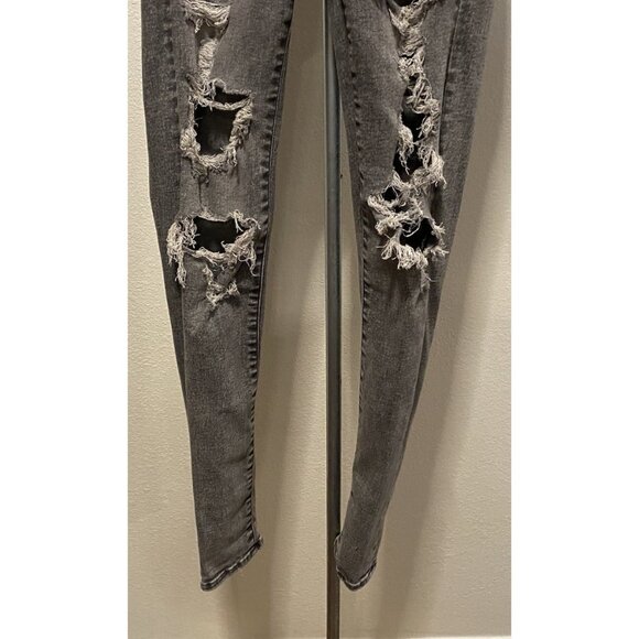 American Eagle Jrs/Womens 24X28 Jeans Next Level Stretch Regular Distressed - Picture 3 of 10